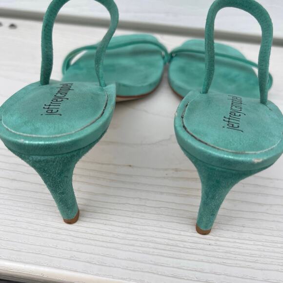 Jeffrey Campbell Hera-Hi Sandals Seafoam Green Metallic Combo Size 9 - Picture 5 of 10